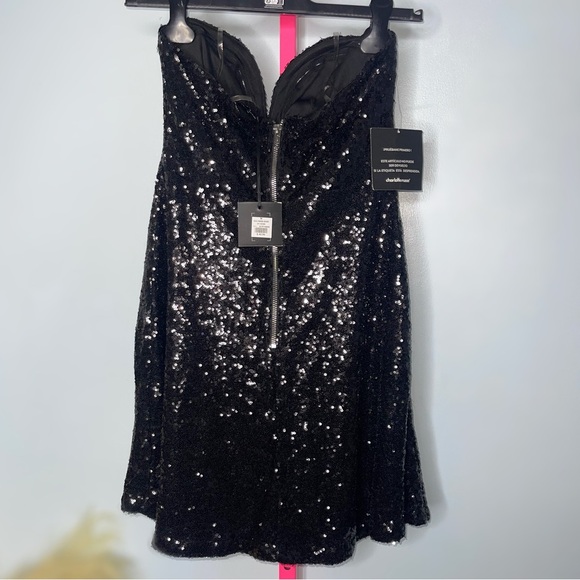 Charlotte Russe Black Sequin Strapless Dress size Medium - Picture 2 of 4